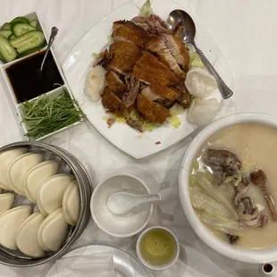 Peking Chicken set comes with all fixings as Peking Duck. $29.95 gives you a cheaper alternative.