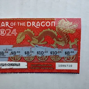 Each year during Lunar New Year , I always buy just 1 ticket and always have a winning ticket. This year I won $8.  *** 10 February 2024;***