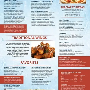 Sandwiches, Wings, Pizza and more!