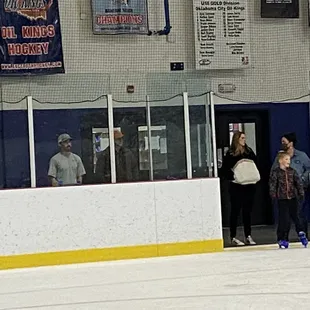 Family blocking the exit and entrance.
