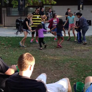 Dancing with the music in the park.