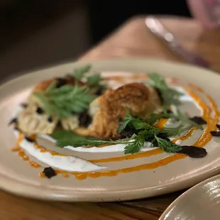  plate of food on a wooden table