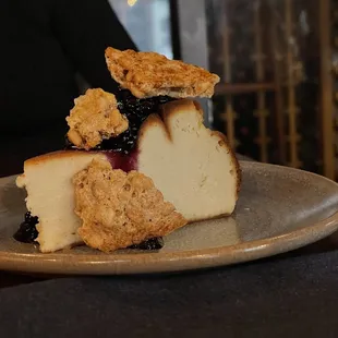 piece of cheesecake on a plate