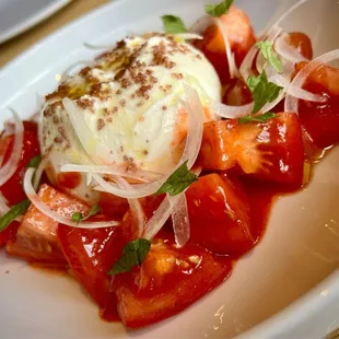 Tomato salad with LiHing and Burrata