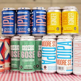Rotating beer options available to-go in 12oz &amp; 16oz cans