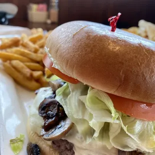 Mushroom and Swiss Burger