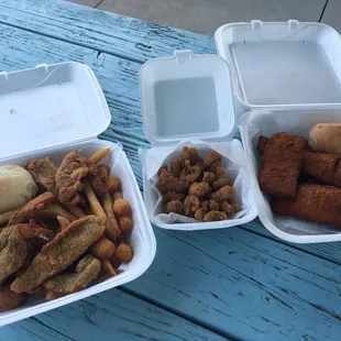 Perch, walleye, Cajun crawfish