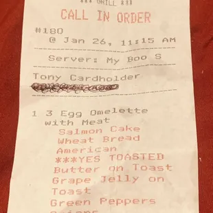 My Husband order from here yesterday 01/26/24 and  one of your disrespectful workers wrote this on his receipt