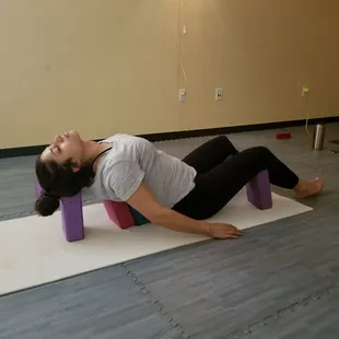 Hot Yoga. We do specialty yoga classes for athletes. This is a Restorative Sport Yoga Class.