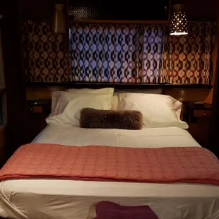 Inside trailer...for glamping.