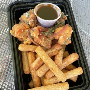 Pollo de chicharron con mojo