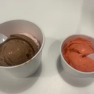 Mexican Hot Chocolate &amp; Strawberry Buttermilk; Strawberry Lemonade Sorbet