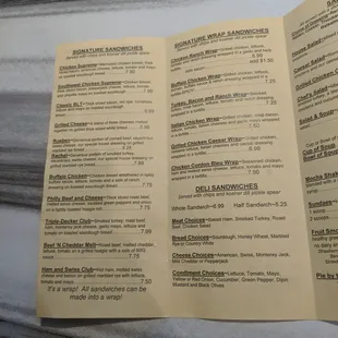 menu