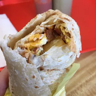 Bacon breakfast burrito