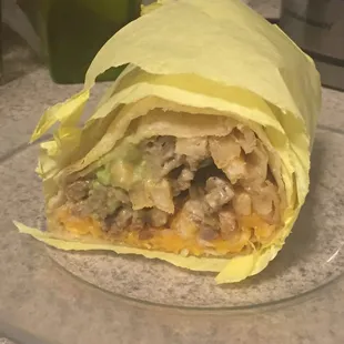 California burrito cut in half. $5.50.