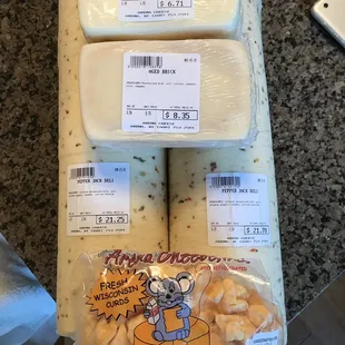 My purchases including Aged Brick Cheese that is hard to find in Michigan