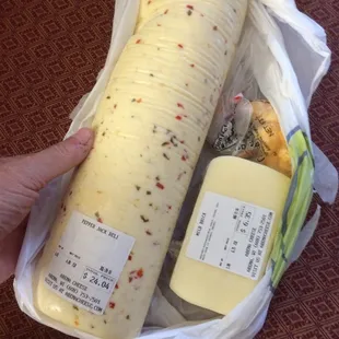 Pepper Jack Log, Brick Cheese, and what's left of the cheese curds!