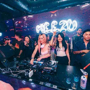 a group of people at a party