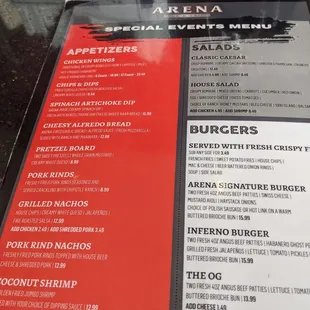 menu