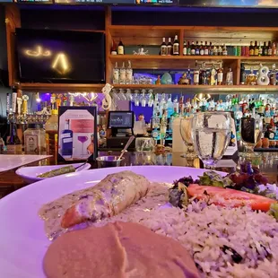 a plate of mexican food