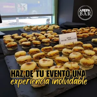 a display of pastries on a table