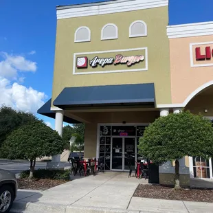 the front of the restaurant
