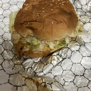 Chicken when I ordered the burger