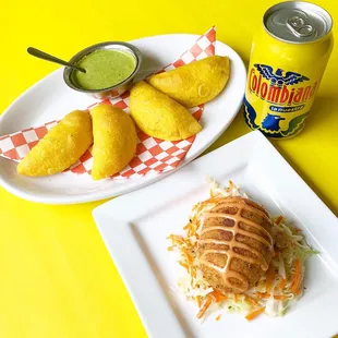 Brighten up your gloomy day with these golden empanadas and papa rellena.