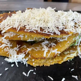 Cachapas with avocado