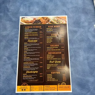 the menu