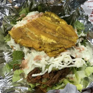 Tostón de Carne y Pollo