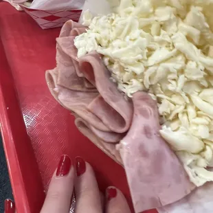 Queso Paisa (White Cheese) y jamón (ham)