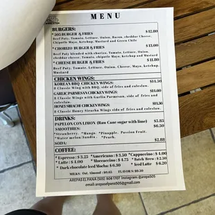 menu