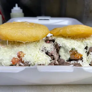 a close up of a sandwich