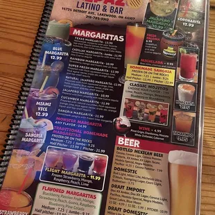 Drink menu!