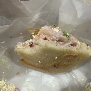 Camaron y pulpo arepa