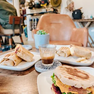 Breakfast Burritos, and Breakfast Sammy with prosciutto and tomato jam