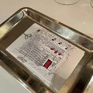 Postcard with the bill.