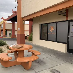 Ate my Adjarian Khachapuri right outside for breakfast. Yummy in my tummy!