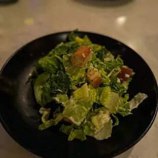 Caesar Salad: romaine hearts, parmesan cheese, croutons