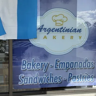 a sign for the bakery
