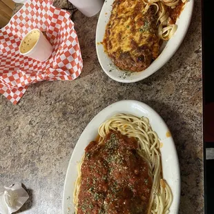 Pasta with Meatballs an Chicken Parmigiana