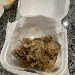 Calamari that smelled super fishy and was beyond edible