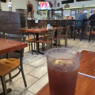 Bar and seating area