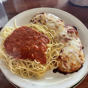 Half chicken/half eggplant parmesan