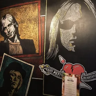 Tom Petty chalk art, incredible drawings