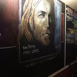 Tom Petty chalk art.