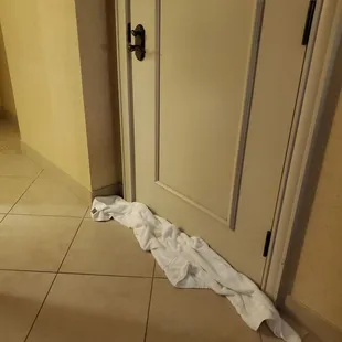 This was an attempt to stop the cigarette smoke from entering our room. Failed miserably.