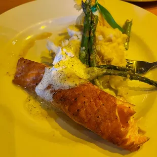 Salmon entree at steakhouse 4/2021