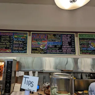 menus on the wall